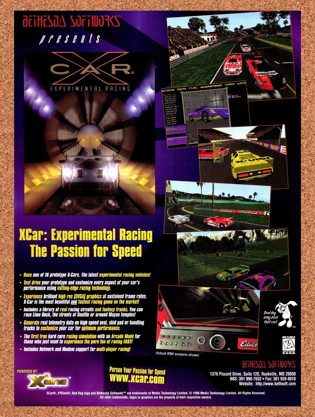 1997 XCar Experimental Racing PC Original Ad v1