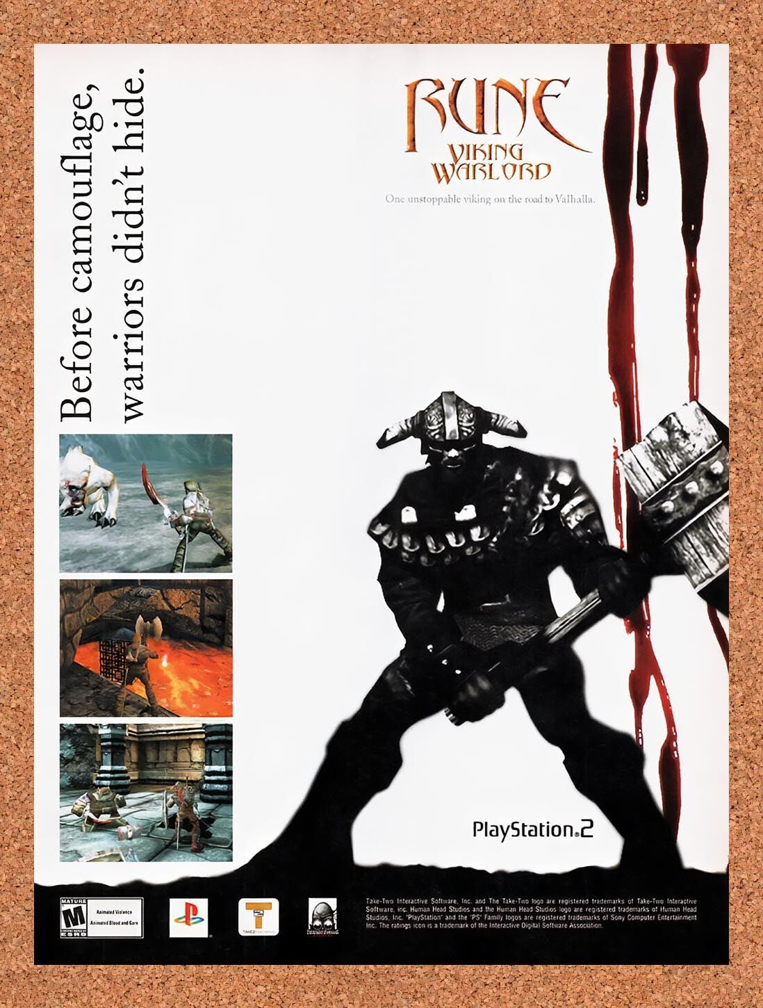 2001 Rune Viking Warlord PS2 Original Ad v3