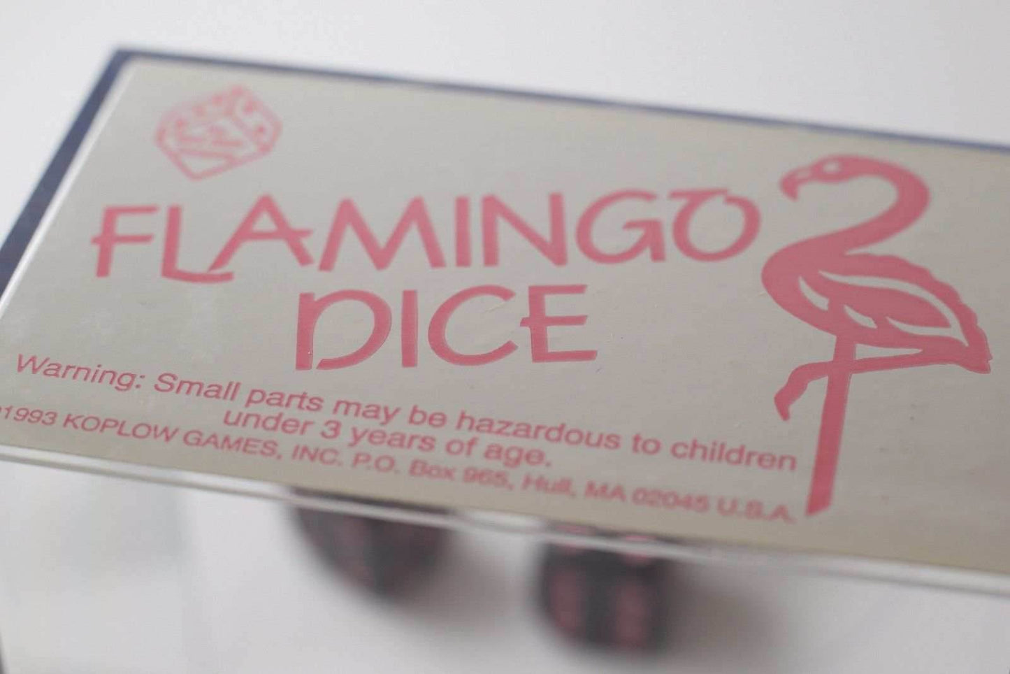 NEW White Dice with Pink Flamingo Dice 6 Sided Bunco RPG Game D6 16mm (sold per piece) - 