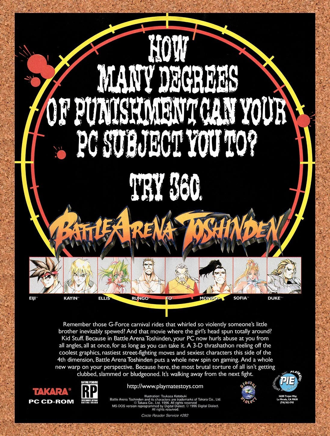 1996 Battle Arena Toshinden 1 CD-ROM Original Ad v1