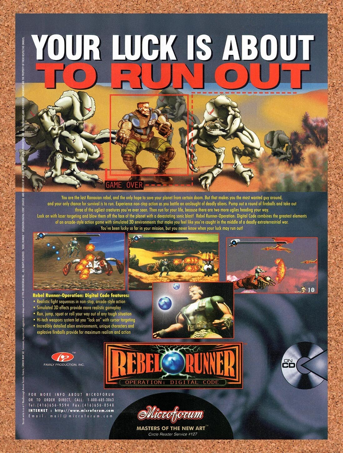 1996 Rebel Runner Operation Digital Code PC Original Ad v1