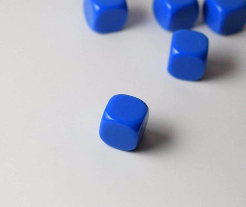 (Sold by Piece) Blank Blue Dice / Counting Cubes 16mm D6 Square RPG Gaming Dice DIY - 