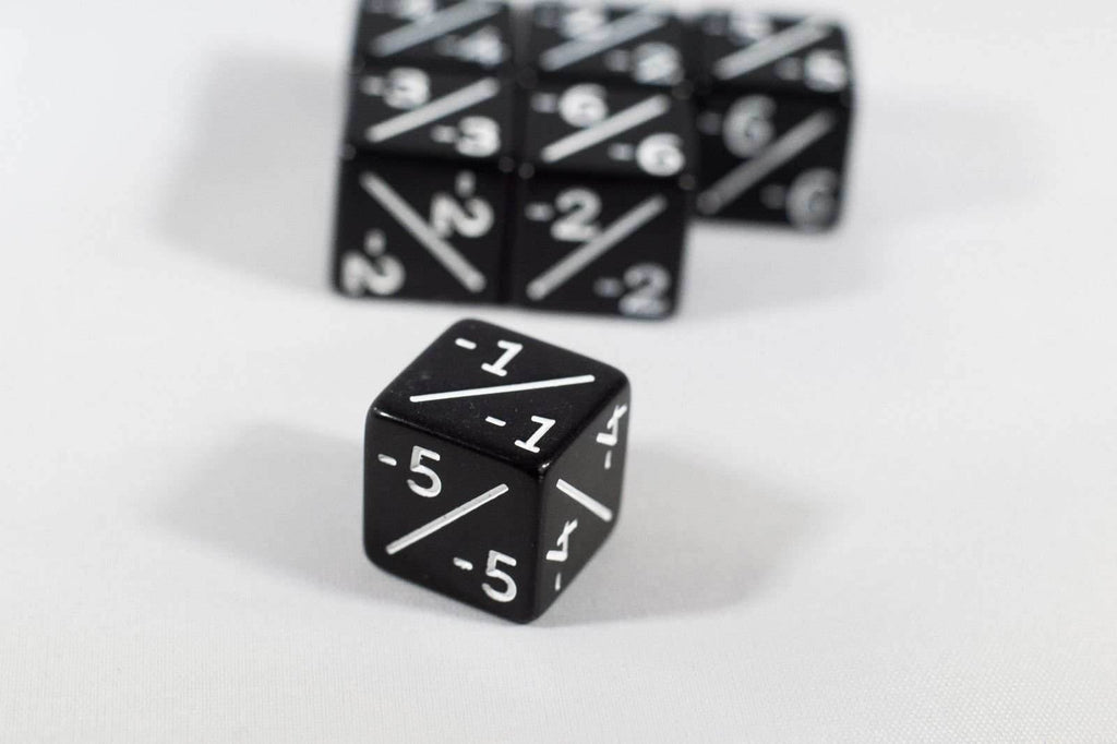 Black D6 MTG -1/-1 Counter Dice - Magic: The Gathering DnD d6 Stats (Sold Per Die) - 