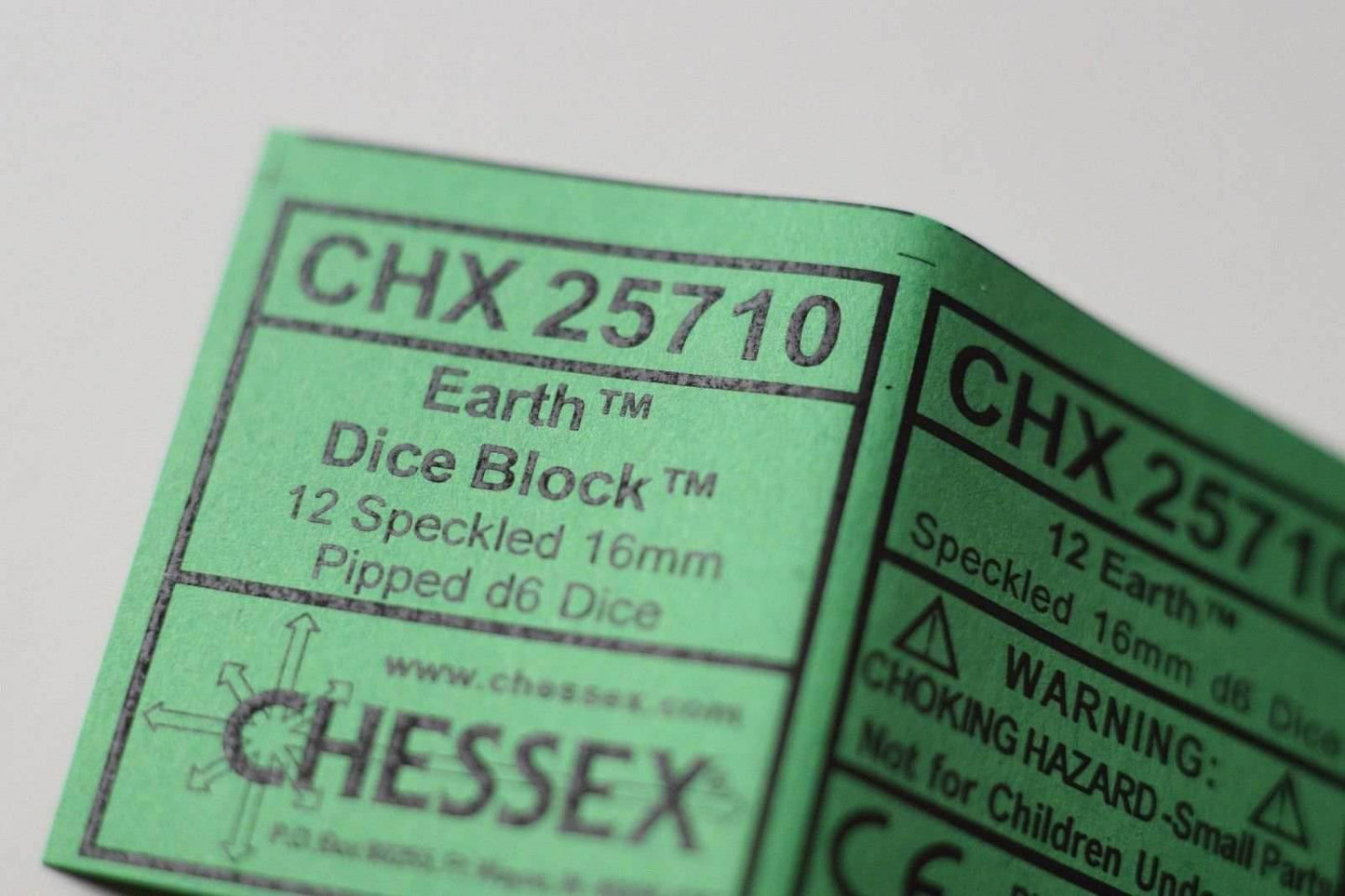 Earth Speckled 16mm D6 Pipped | Sold per Die (Green + Brown Dice) - 