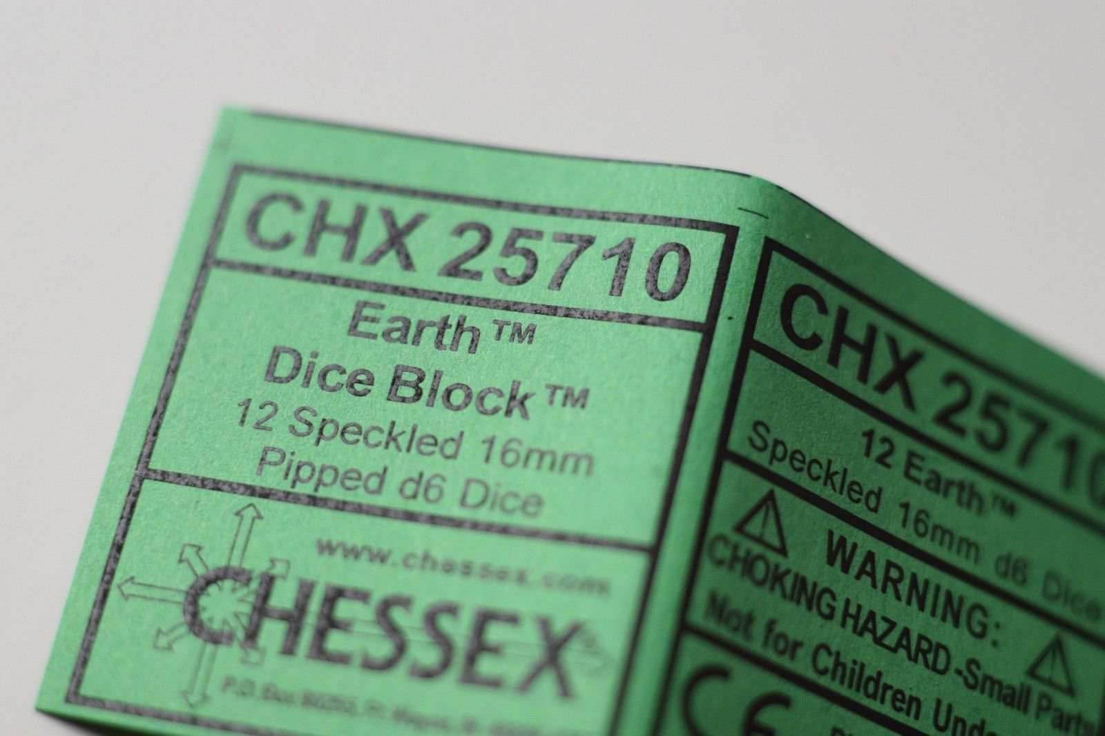 Earth Speckled 16mm D6 Pipped | Sold per Die (Green + Brown Dice) - 