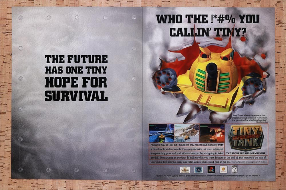 1998 Tiny Tank PS1 Original Ad v1