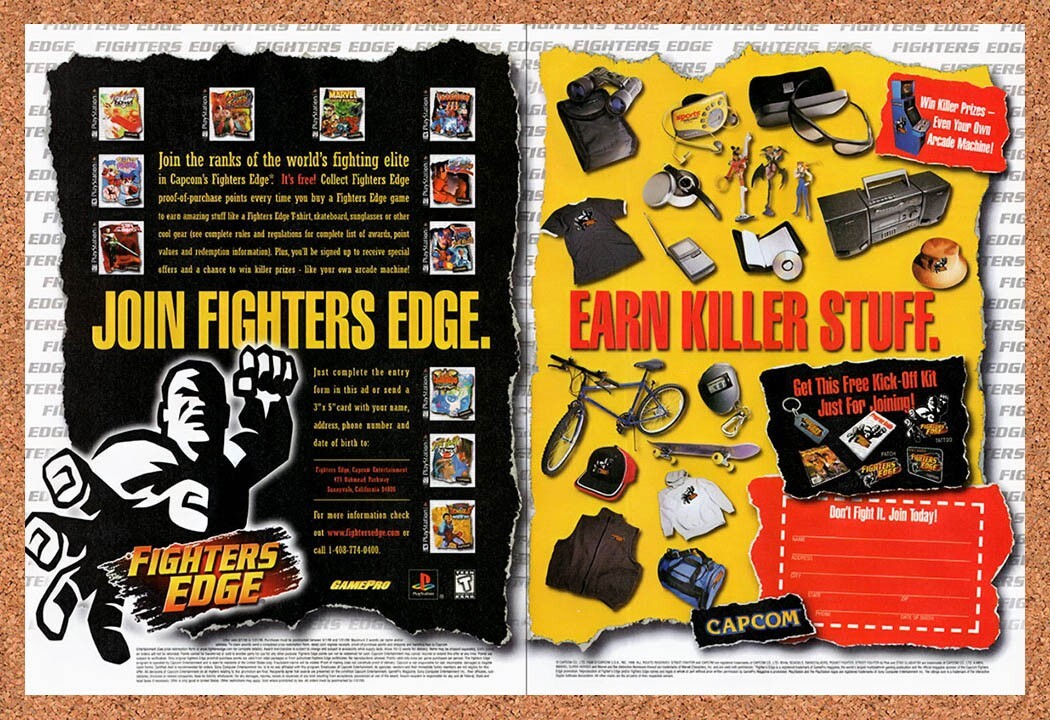 1998 Capcom Fighters Edge Original Ad v6