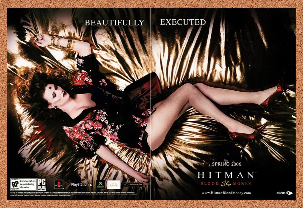 2006 Hitman Blood Money PS2 Beautifully Executed Original Ad v4