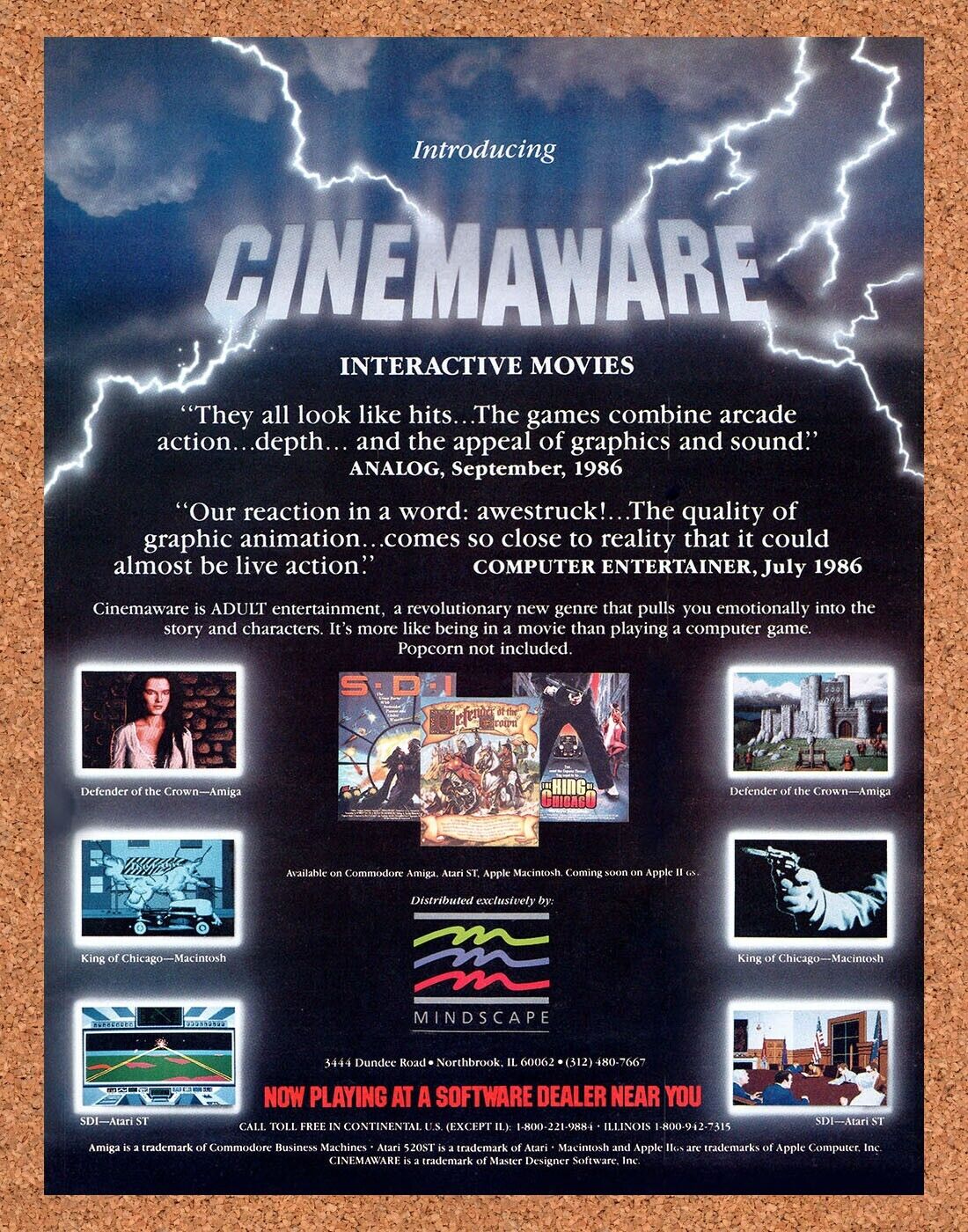 1986 Cinemaware Interactive Video Game Movies Apple II Original Ad v1