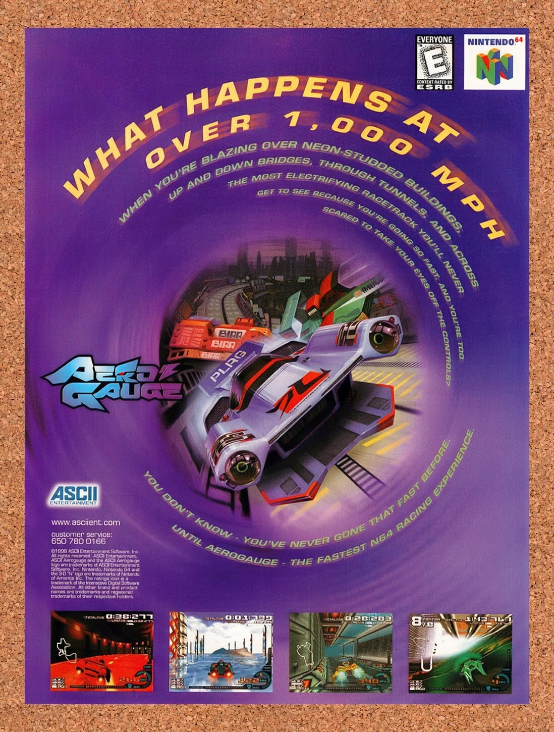 1998 Aero Gauge N64 Original Ad v1