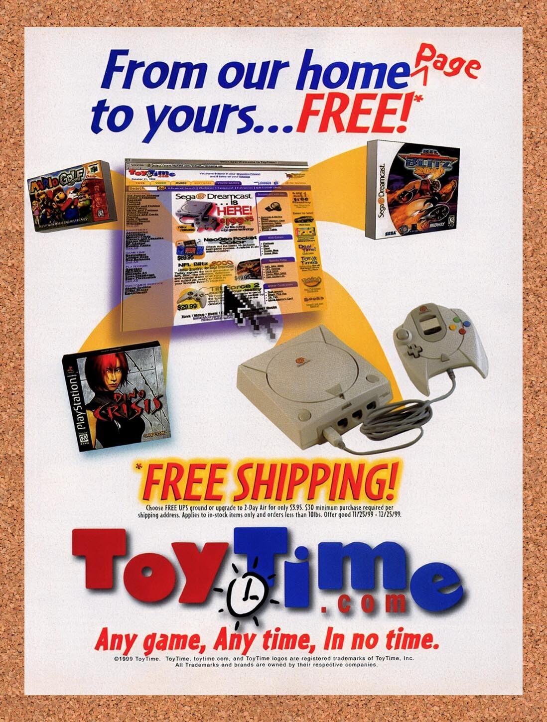 1999 Toy Time Order Video Games Online Original Ad v1