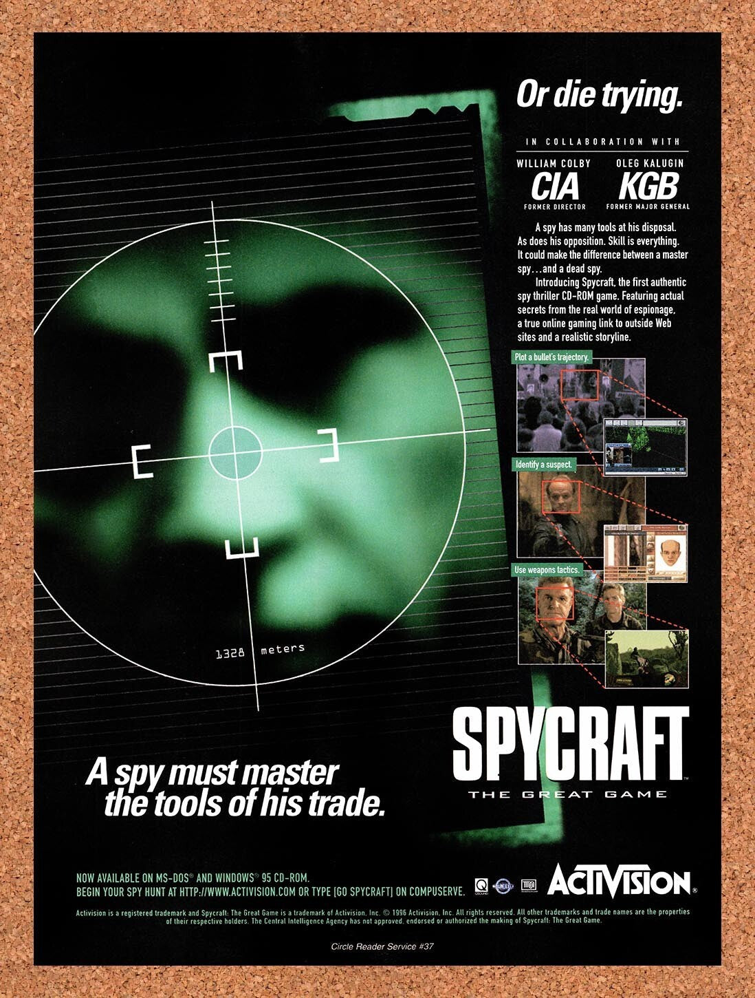 1996 Spycraft The Great Game PC Original Ad v2