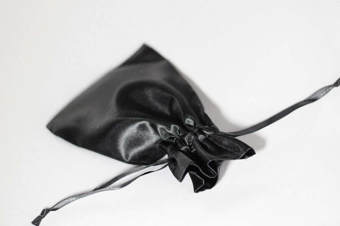 2 Pack of Large Black Satin Gift Bag Game Dice Bag Counter Pouch 4"x 6"