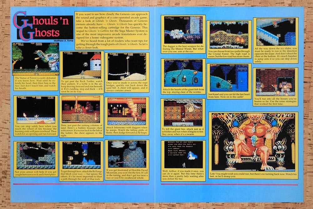 1990 Ghouls N Ghosts Genesis Original Ad v1
