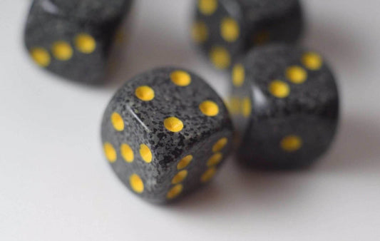 Urban Camo Speckled 16mm D6 Pipped | Sold Per Die (Black/Grey/Yellow) - 