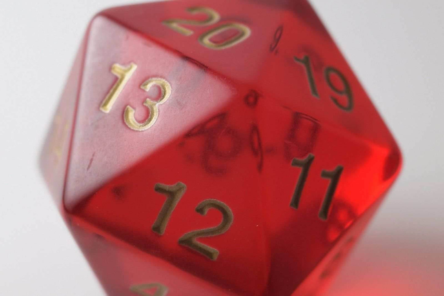 NEW 55mm Transparent Ruby Red Giant Jumbo Large D20 Life Counter Dice MTG RPG - 