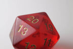 NEW 55mm Transparent Ruby Red Giant Jumbo Large D20 Life Counter Dice MTG RPG - 