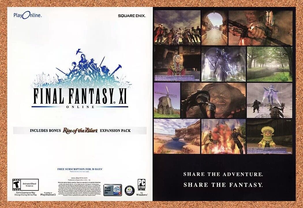 2005 Final Fantasy XI Online PC Zilart Original Ad