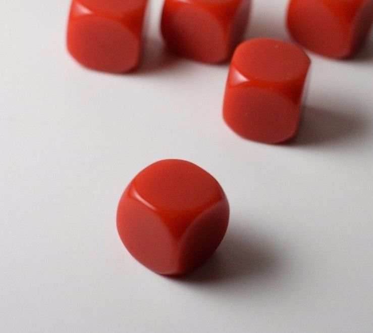 (Sold by Piece) Blank Red Dice / Counting Cubes 16mm D6 Square RPG Gaming Dice DIY - 
