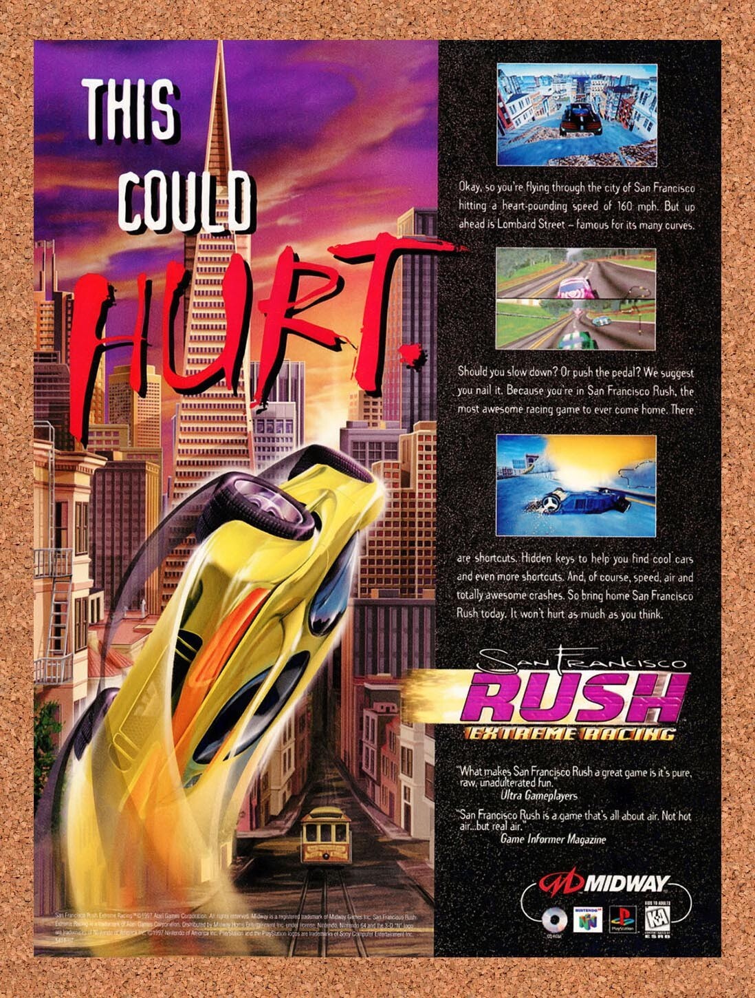 1998 San Francisco Rush Extreme Racing N64 Original Ad v1