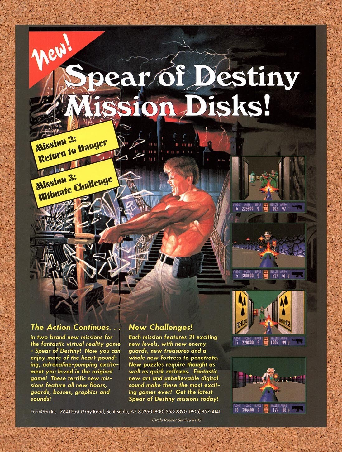 1994 Wolfenstein 3D Spear Of Destiny Mission Disks Original Ad v3