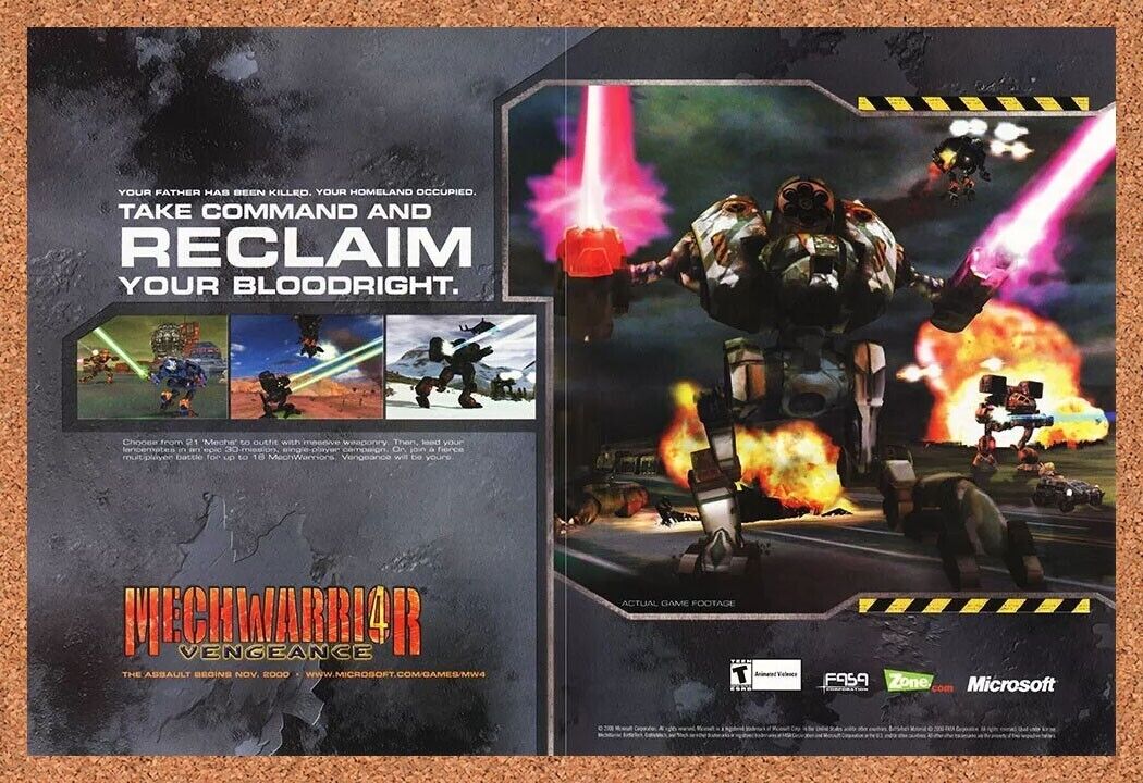 2002 MechWarrior 4 Vengeance PC Original Ad