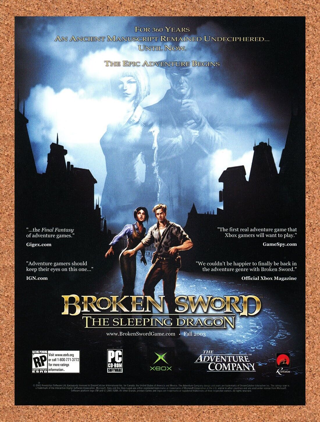 2005 Broken Sword The Sleeping Dragon PC Original Ad