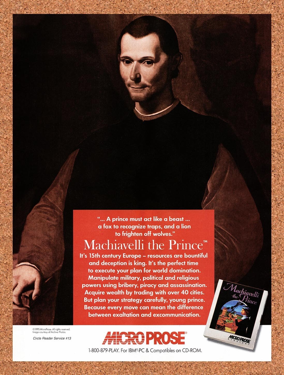 1995 Machiavelli The Prince PC Original Ad v1
