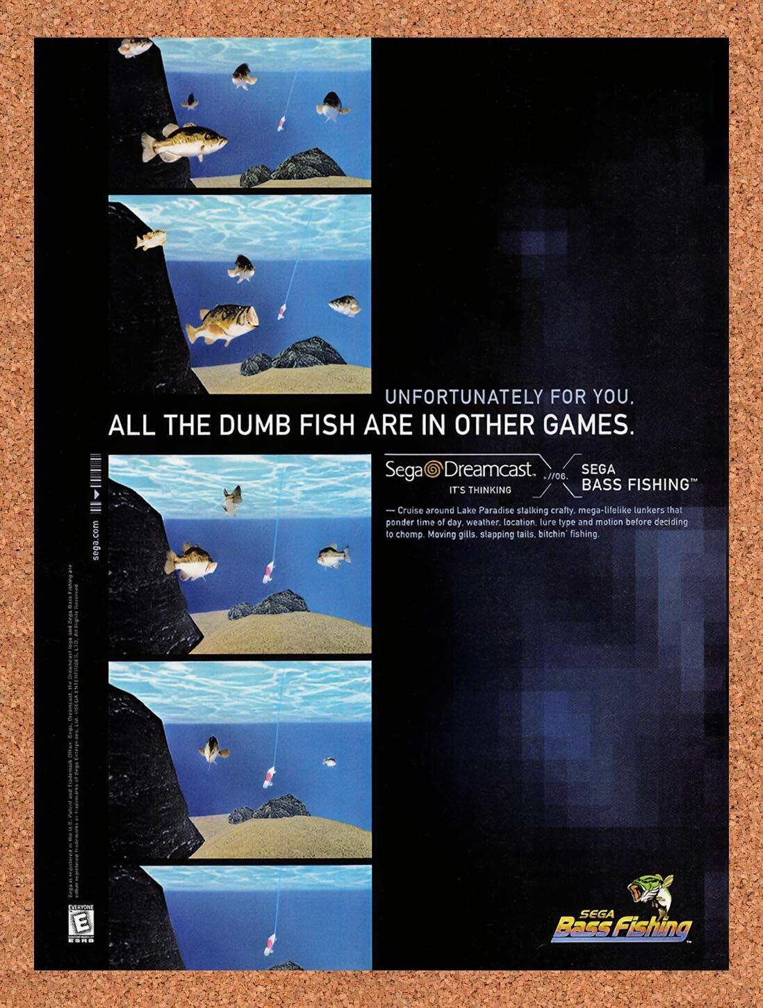 1999 Sega Bass Fishing Dreamcast Original Ad v1