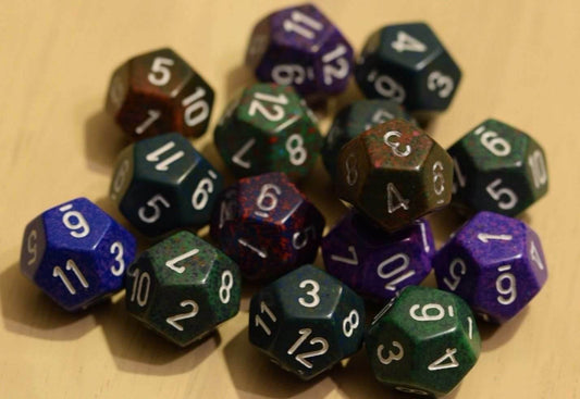 Random Set of 18mm d12 Twelve Sided RPG Dungeons and Dragons Dice (6) Chessex - 