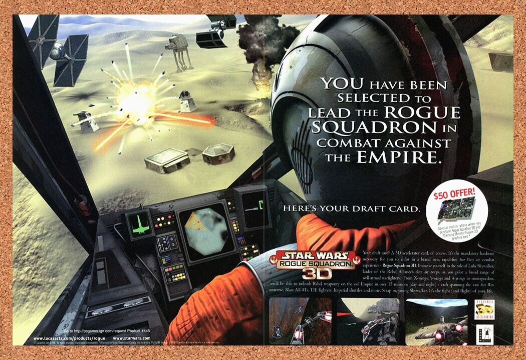 1999 Star Wars Rogue Squadron 3D PC Original Ad