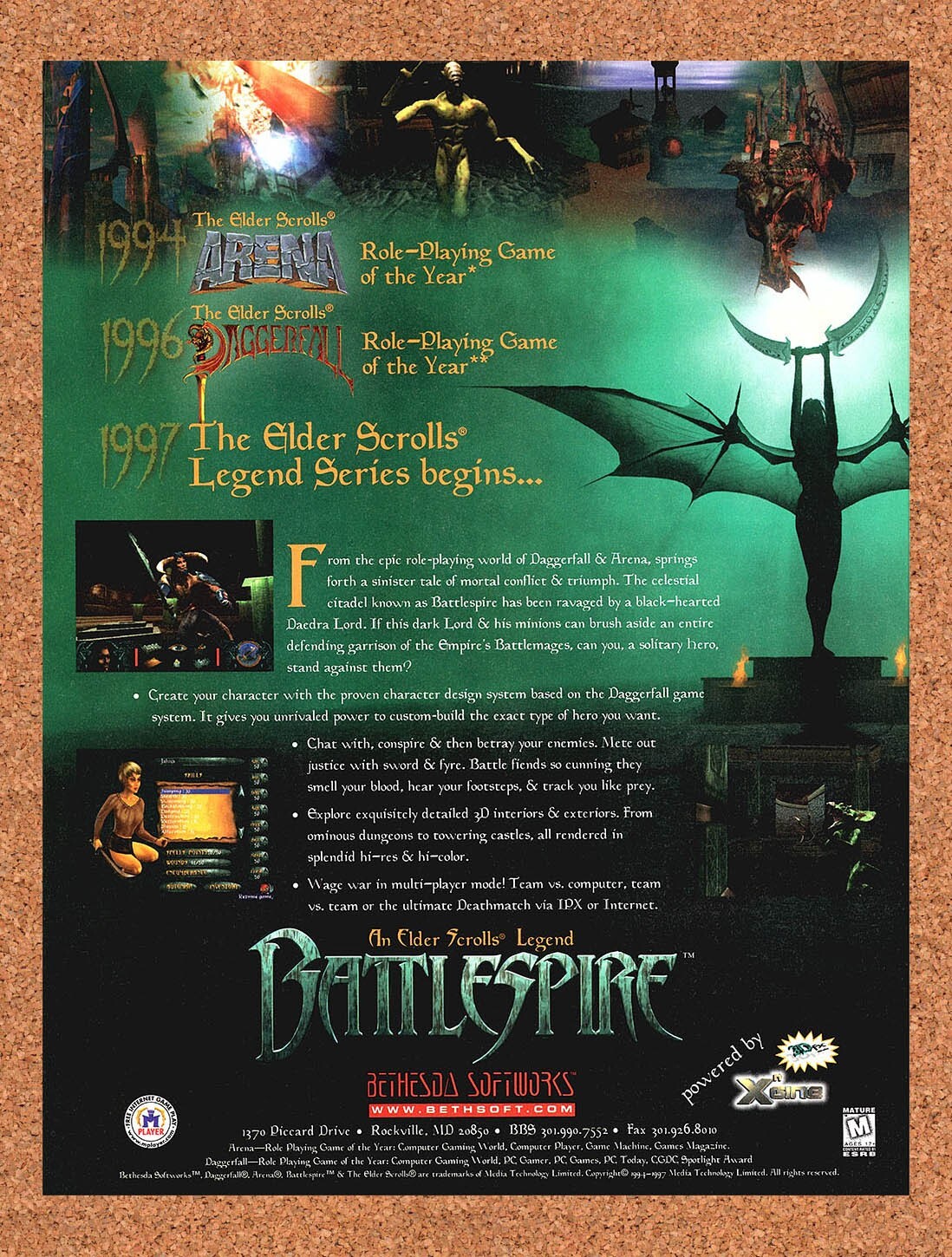 1997 Elder Scrolls Battlespire PC Original Ad v1