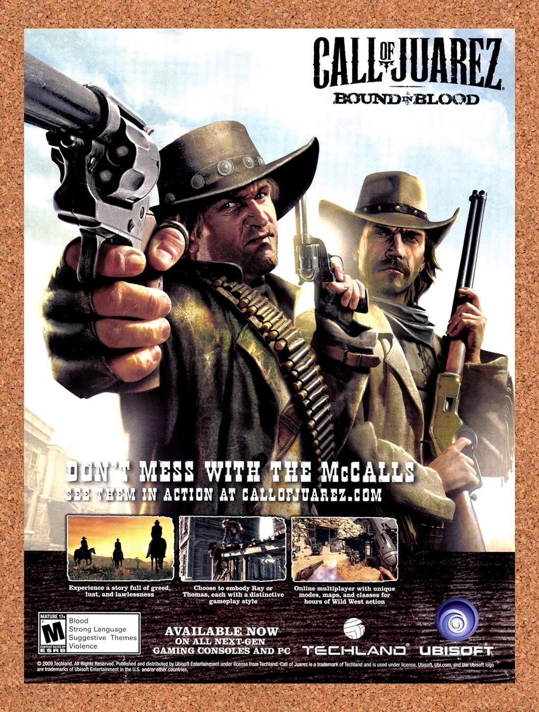 2009 Call Of Juarez Bound In Blood Xbox 360 Original Ad v1