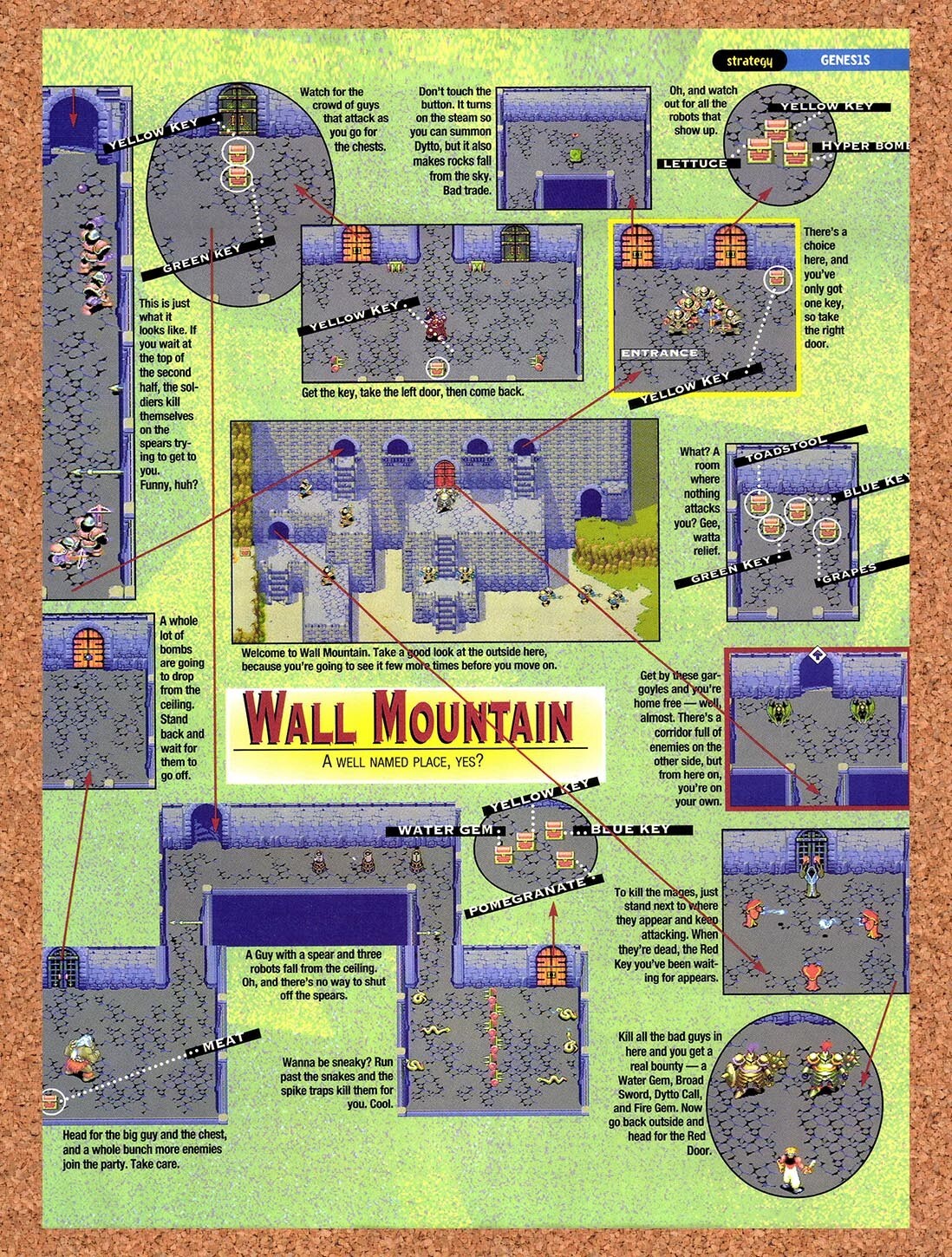 1995 Beyond Oasis Wall Mountain Map Original Ad v4