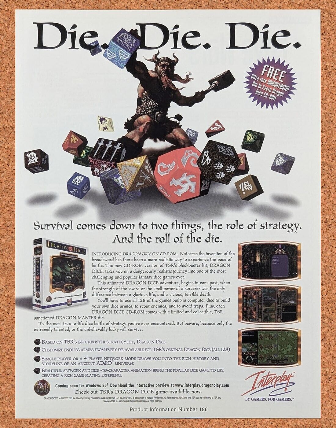 1999 Dragon Dice PC Original D&D Ad