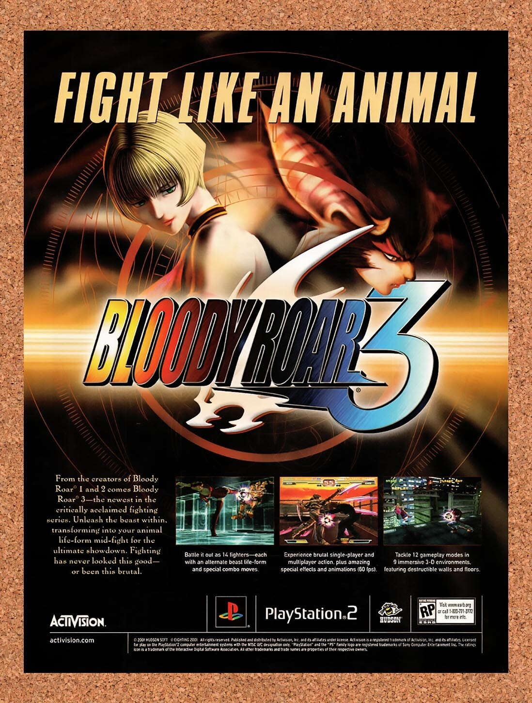 2001 Bloody Roar 3 PS2 Original Ad v1