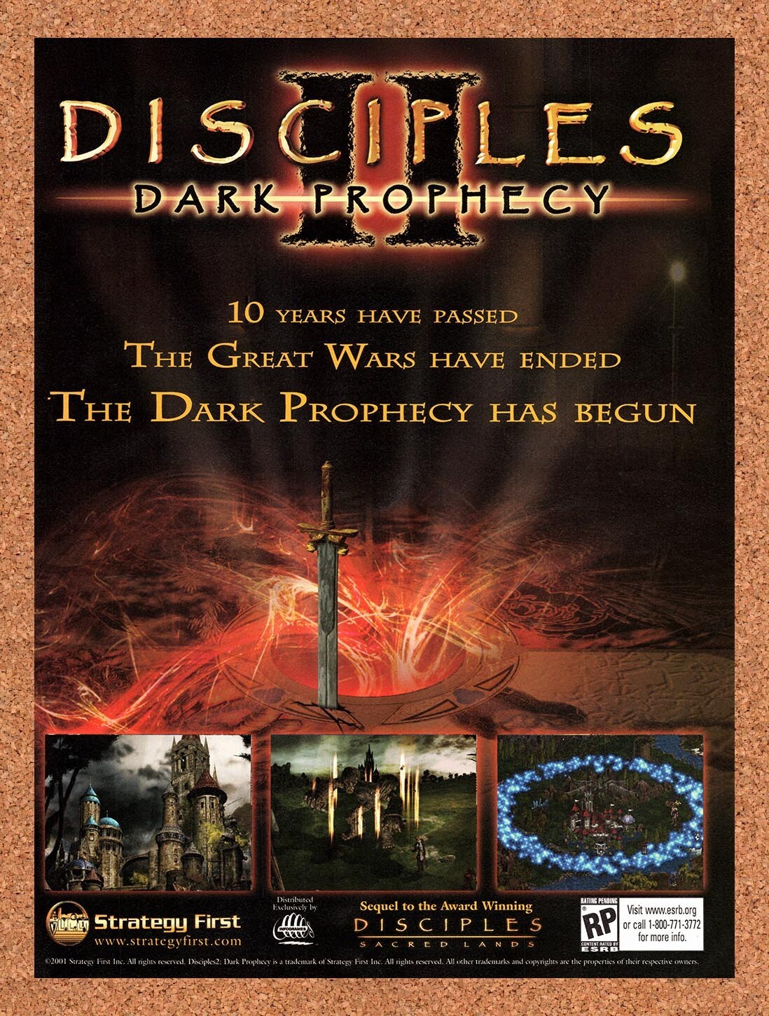 2001 Disciples II Dark Prophecy PC Original Ad v3