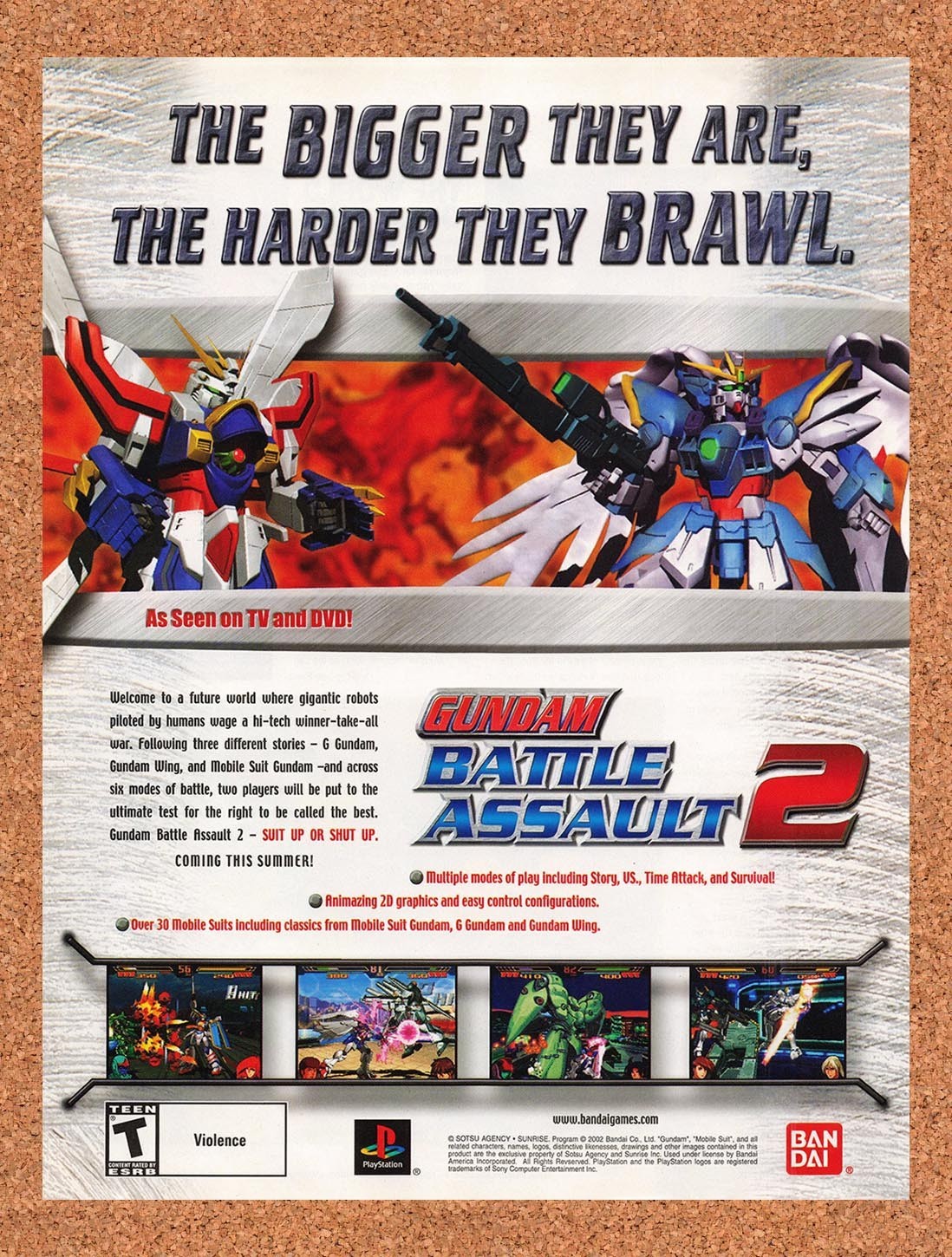 2002 Gundam Battle Assault 2 PS1 Original Ad v1
