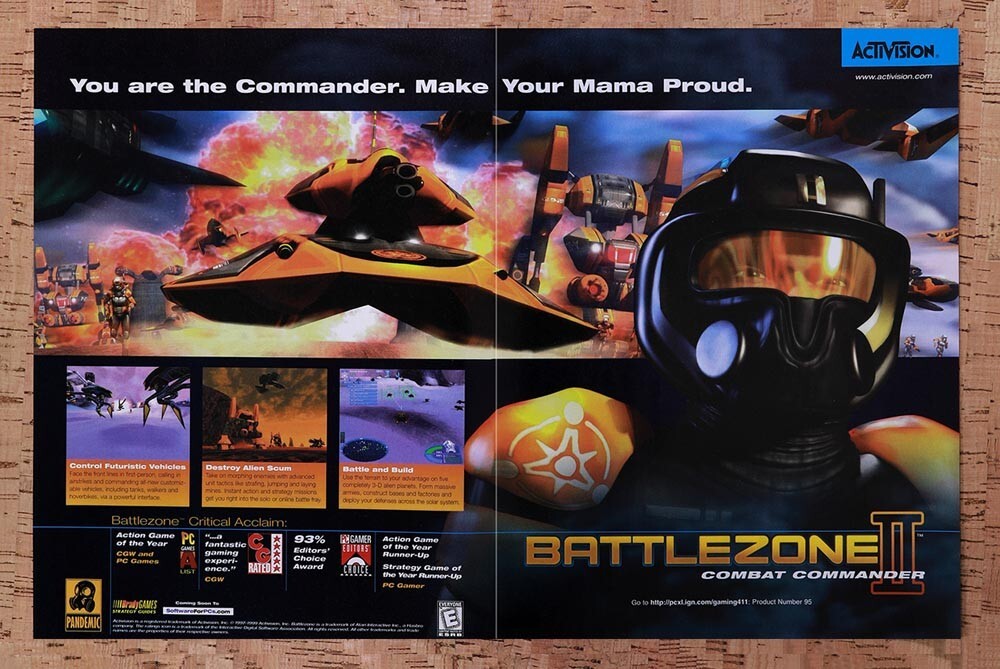 1999 Battlezone II Combat Commander PC Original Ad v2