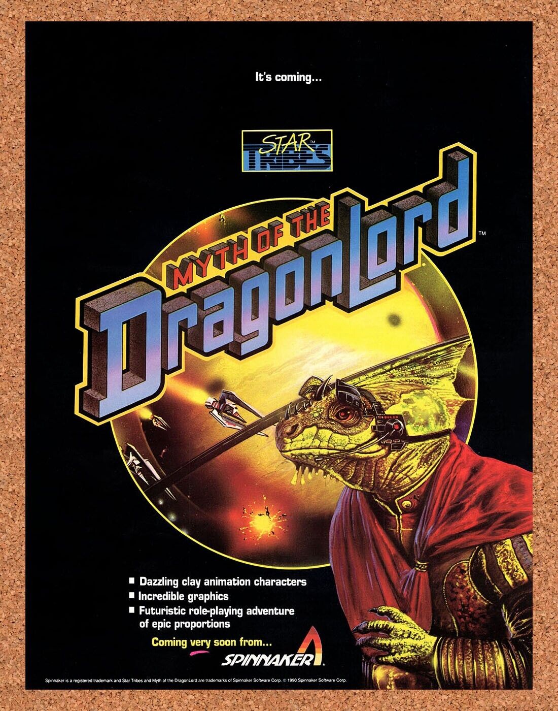 1990 Myth Of the Dragon Lord PC Original Ad