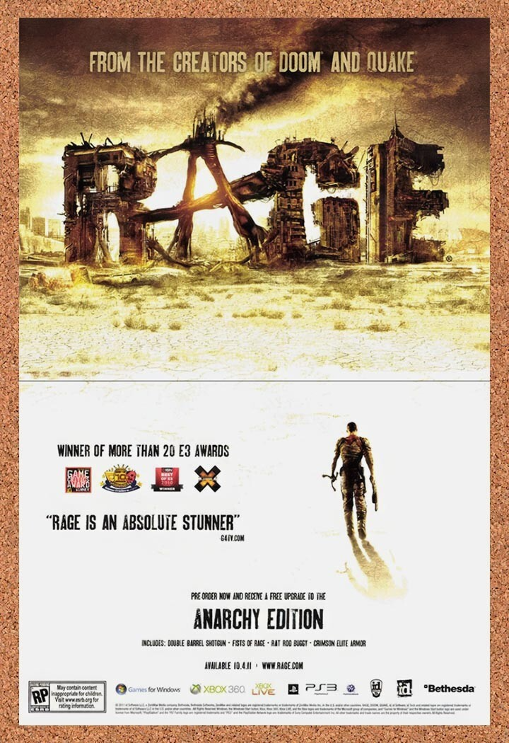 2011 Rage Anarchy Edition Xbox 360 Original Ad v1