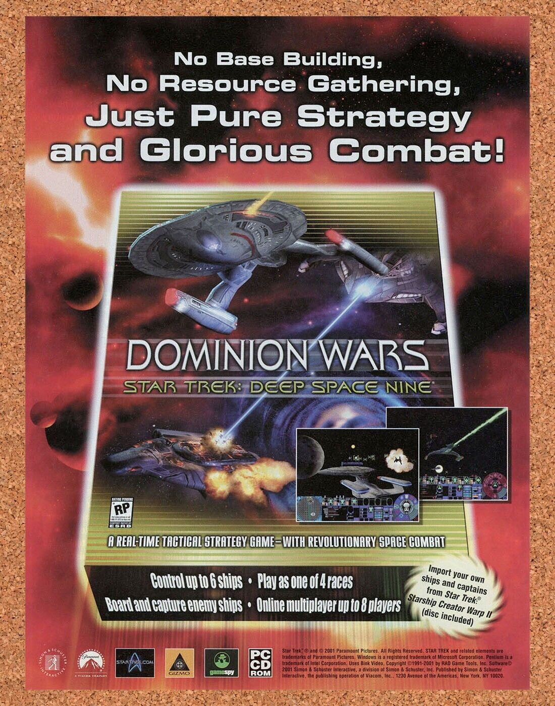 2003 Star Trek Dominion Wars PC Original Ad v4