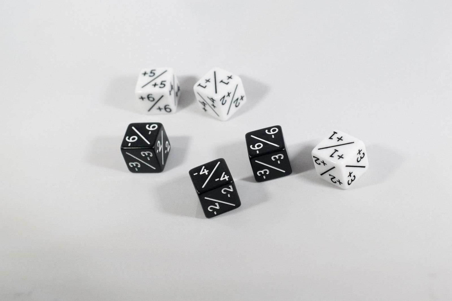 White & Black D6 MTG +1 & -1 Counter Dice - 6 Pack - Magic: The Gathering DnD - 