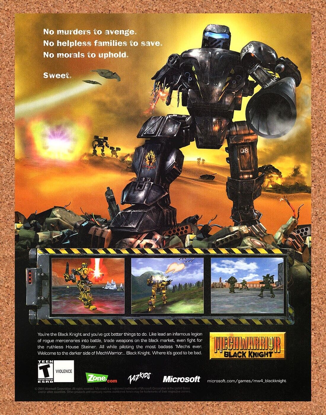 2001 MechWarrior 4 Black Knight PC Original Ad