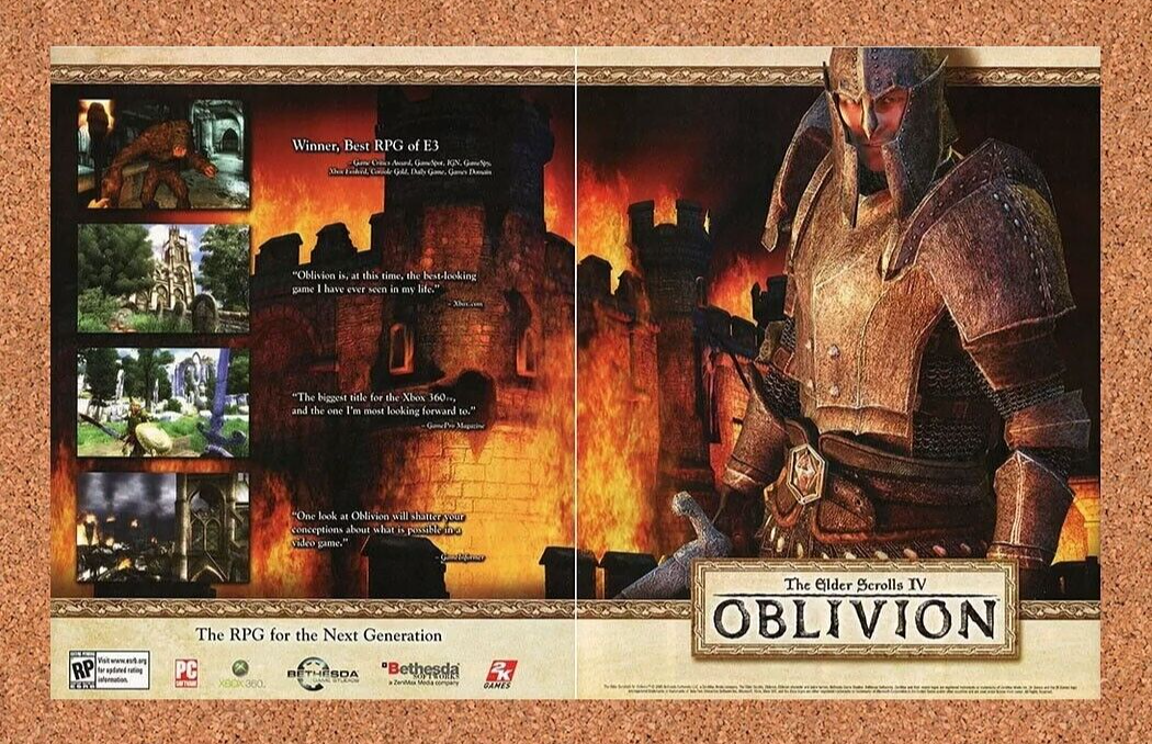 2006 Elder Scrolls IV Oblivion Xbox 360 Original Ad v2