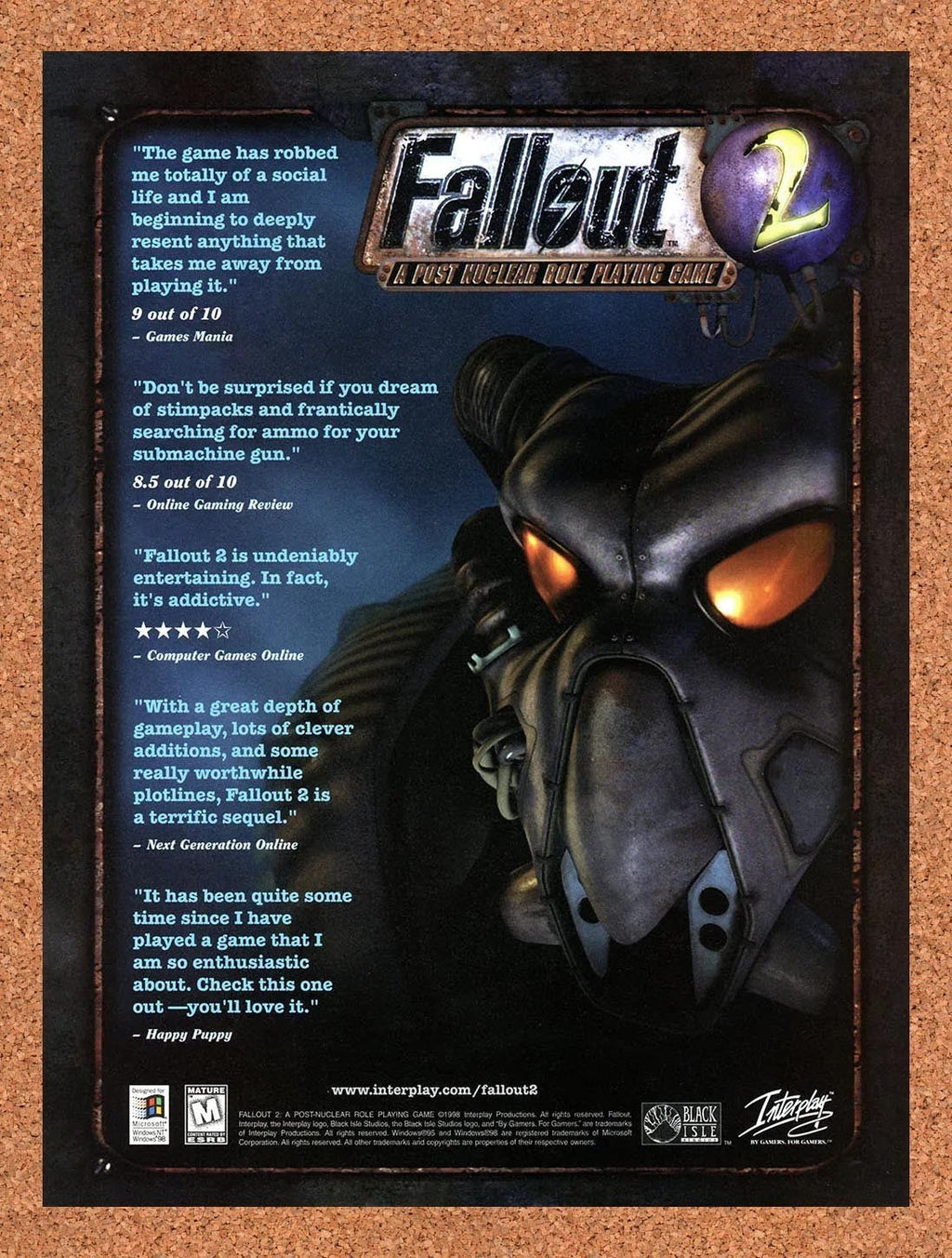 1999 Fallout 2 PC Original Ad v3