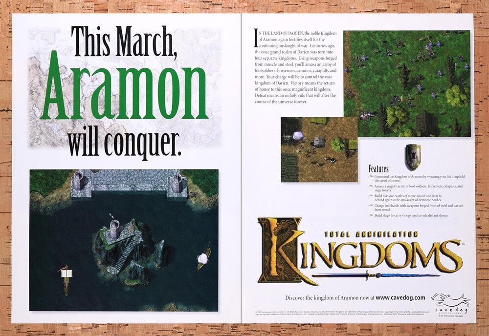 1999 Total Annihilation Kingdoms PC Original Ad v4