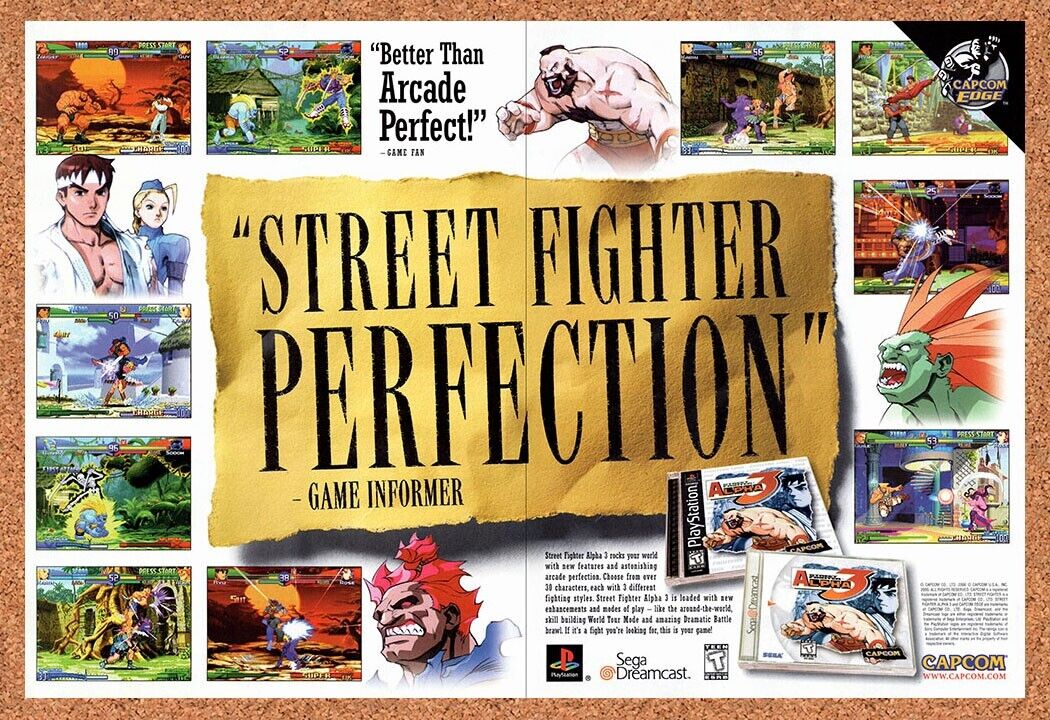 2002 Street Fighter Alpha 3 PS1 Original Ad