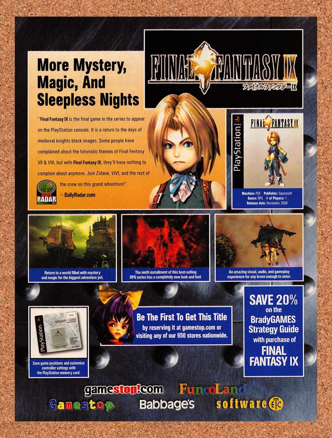 2000 Final Fantasy IX FuncoLand Original Ad v7