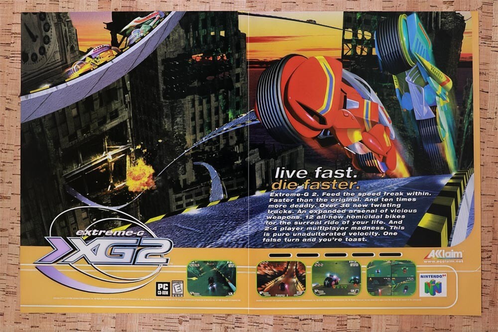 1998 Extreme-G 2 N64 Original Ad v1